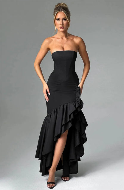 MISI-Vestido largo con volantes