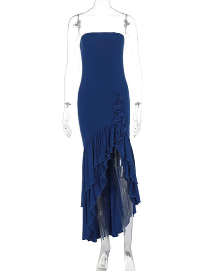 MISI-Vestido largo con volantes
